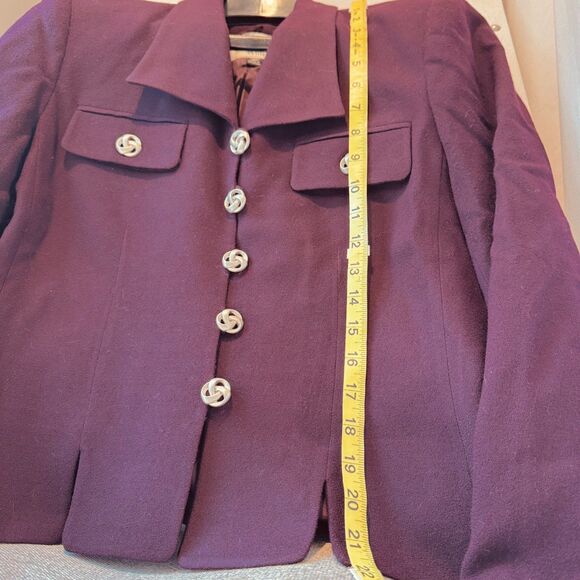 Vintage 90s Kasper 12P Wool Womens Business Mini Skirt Suit - Classic Power Look - Picture 5 of 11